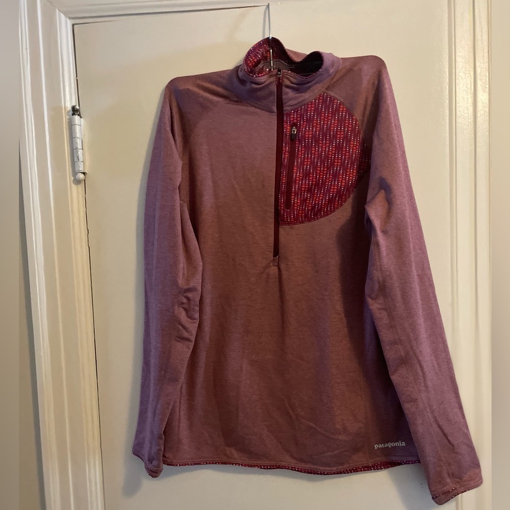 Patagonia Women’s Thermal Speedwork Zip Neck Top Pink Mauve Size Medium